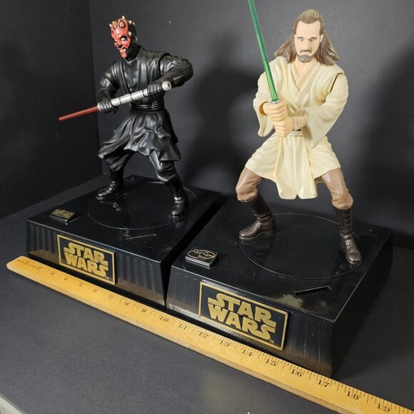Tested STAR WARS 1999 Interactive Set, Darth Maul,Obi-Wan Kenobi Coin Banks VTG - Picture 8 of 17